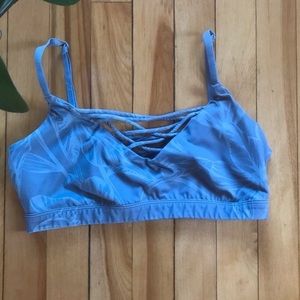 Grey Floral Sports Bra